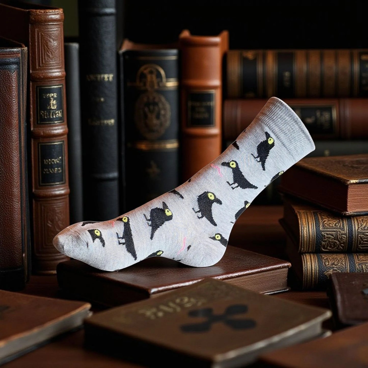 The Raven And Worms Edgar Allan Poe Ladies Socks
