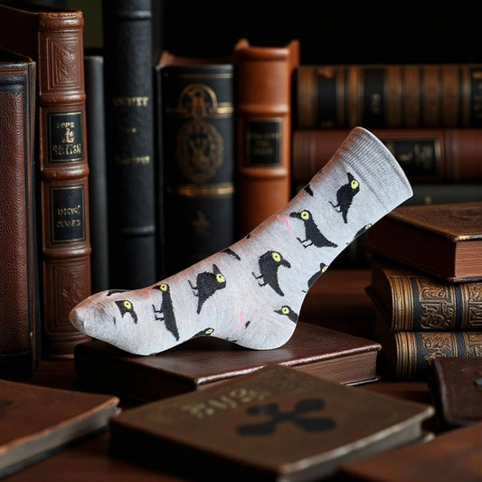 The Raven And Worms Edgar Allan Poe Ladies Socks