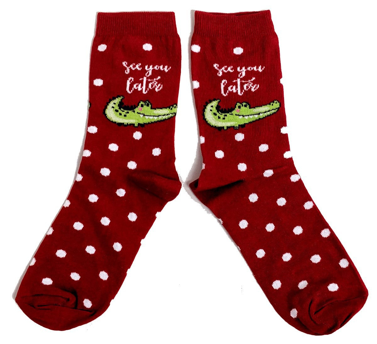 See You Later Alligator Red Ladies Socks
