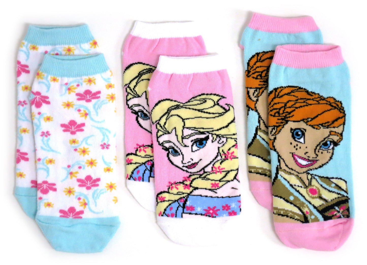 Disney Frozen Anna & Elsa 3 Pack Shoe Liners Socks 11+ Years