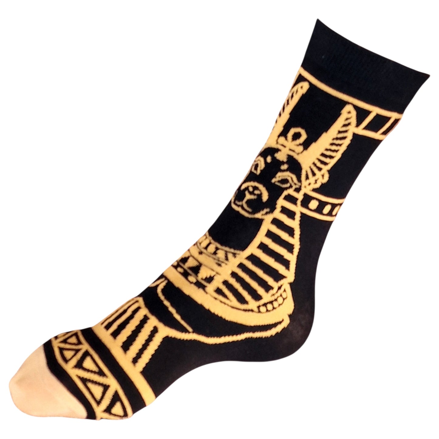 Anubis Egyptian God Of The Underworld Black Patterned Mens Socks