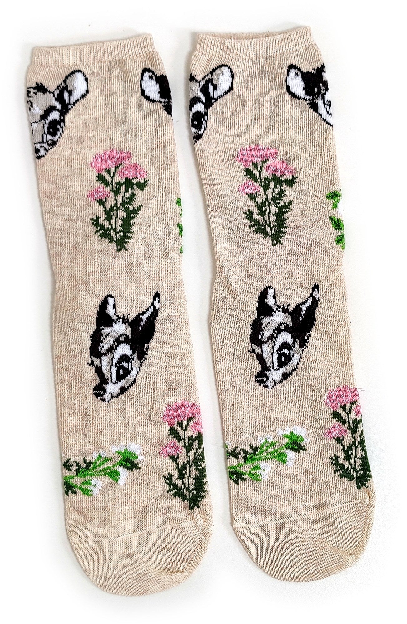 Bambi Beige Multi Head Ladies Socks