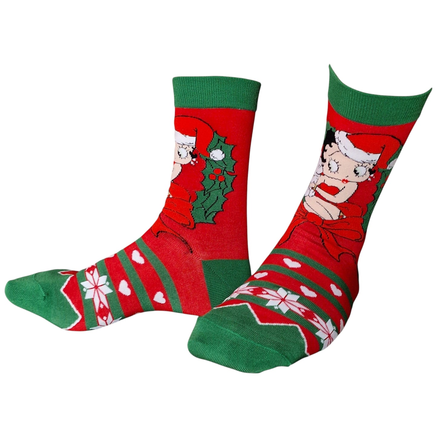 Betty Boop Wrapped up For Christmas Wreath & Bow Ladies Red Socks & Wax Melts Gift Set