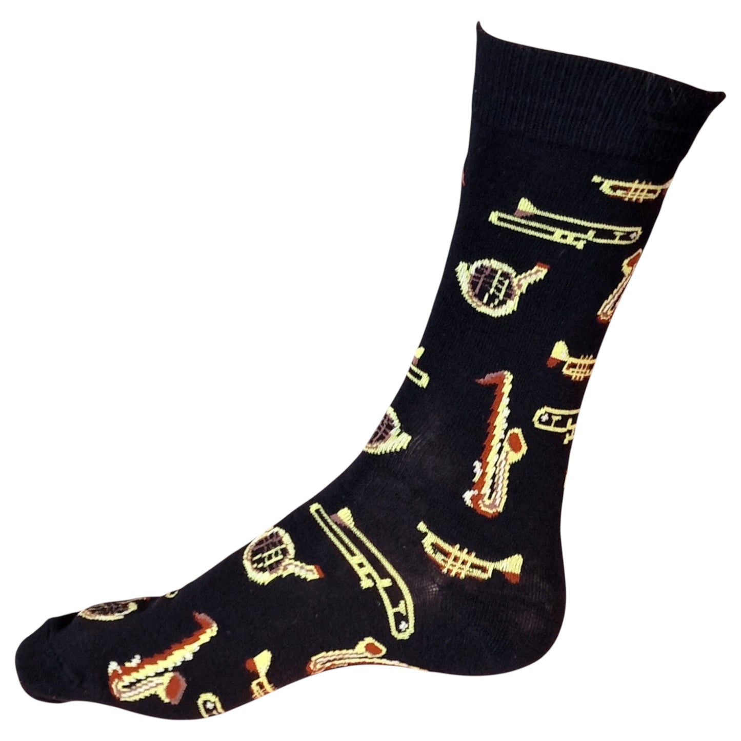 Jazz & Blues: Brass Trumpets, Trombones & Saxophones Black Mens Socks