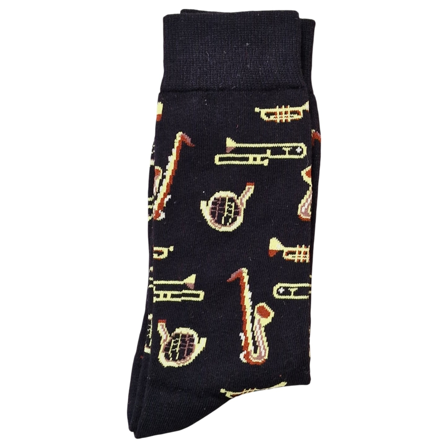 Jazz & Blues: Brass Trumpets, Trombones & Saxophones Black Mens Socks