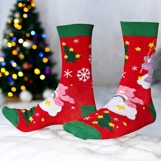 Care Bears Share Bear Catching Hearts Christmas Ladies Red Sock Shack Socks