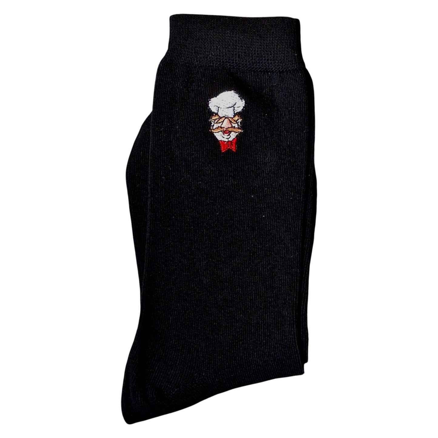 The Swedish Chef Embroidered Face Muppet Show Mens Sock Shack Black Socks