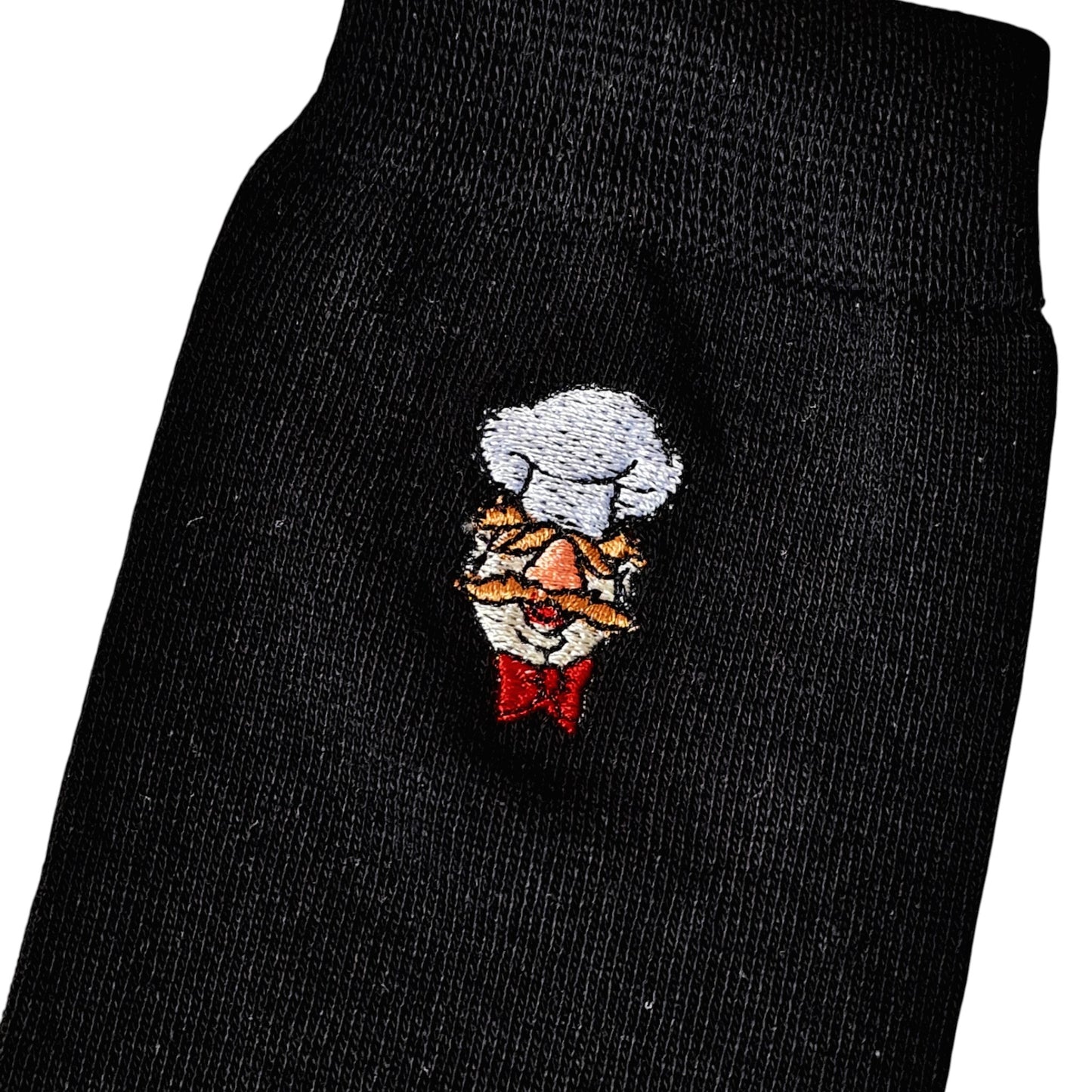The Swedish Chef Embroidered Face Muppet Show Mens Sock Shack Black Socks