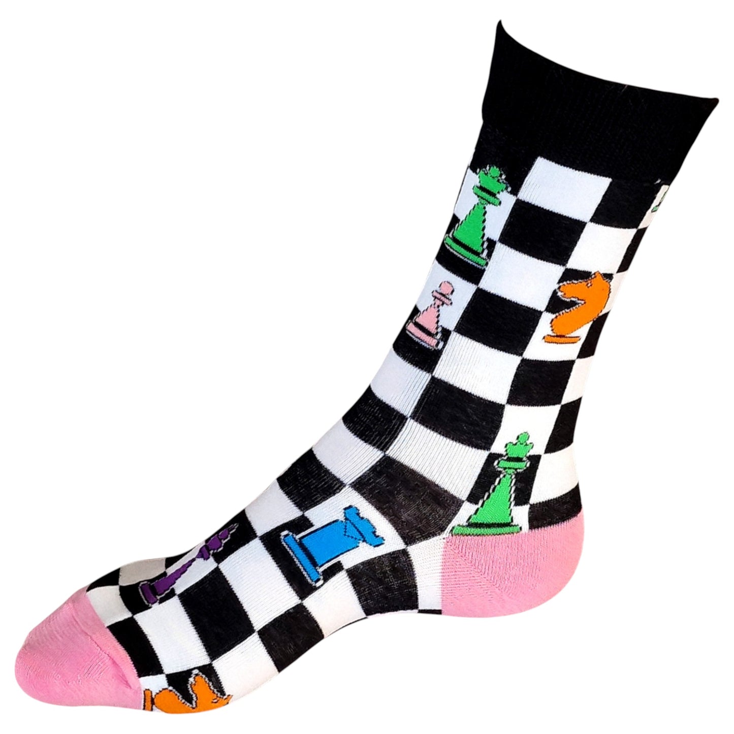 Rainbow Of Chess Pieces Strategy Chequered Ladies Socks & Wax Melts Gift Set