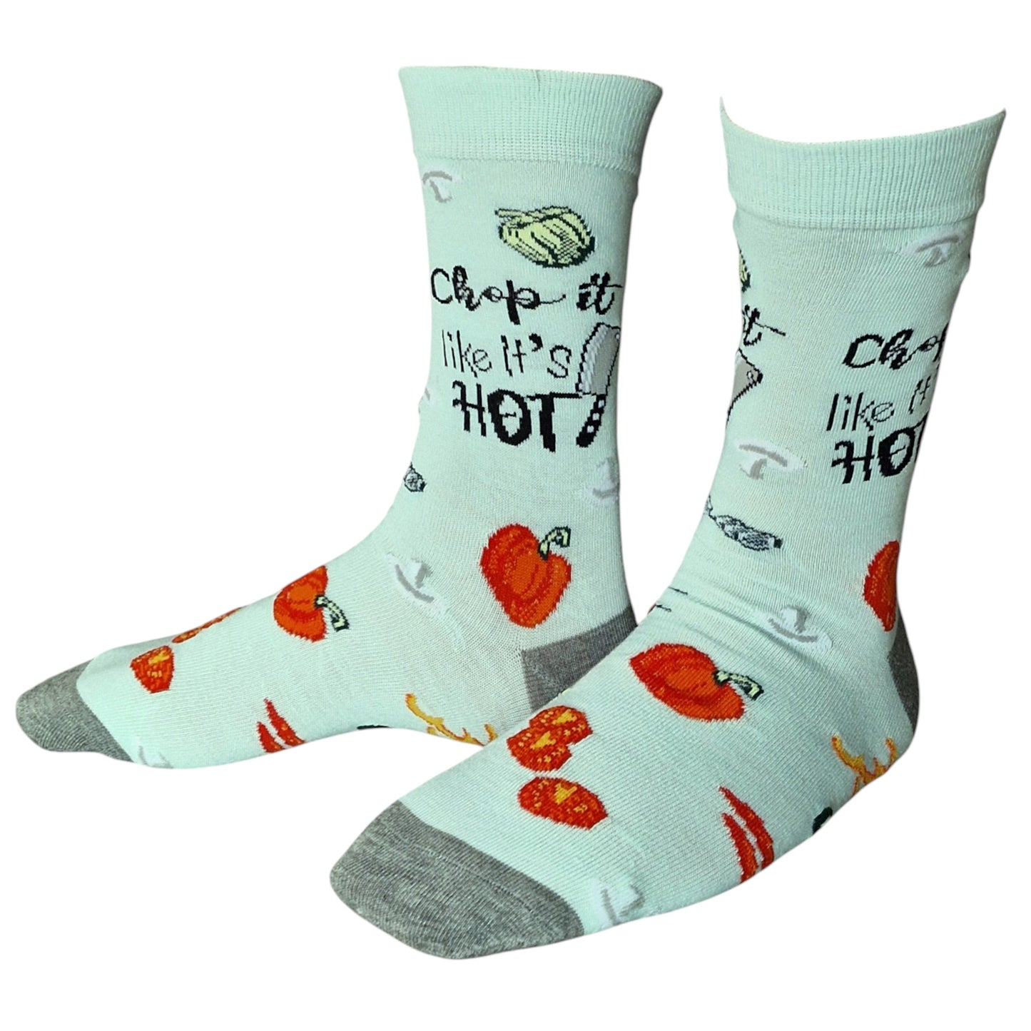 Chop It Like It's Hot Chef Mushroom Pepper Vegetarian Mens Blue Socks & Wax Melts Gift Set