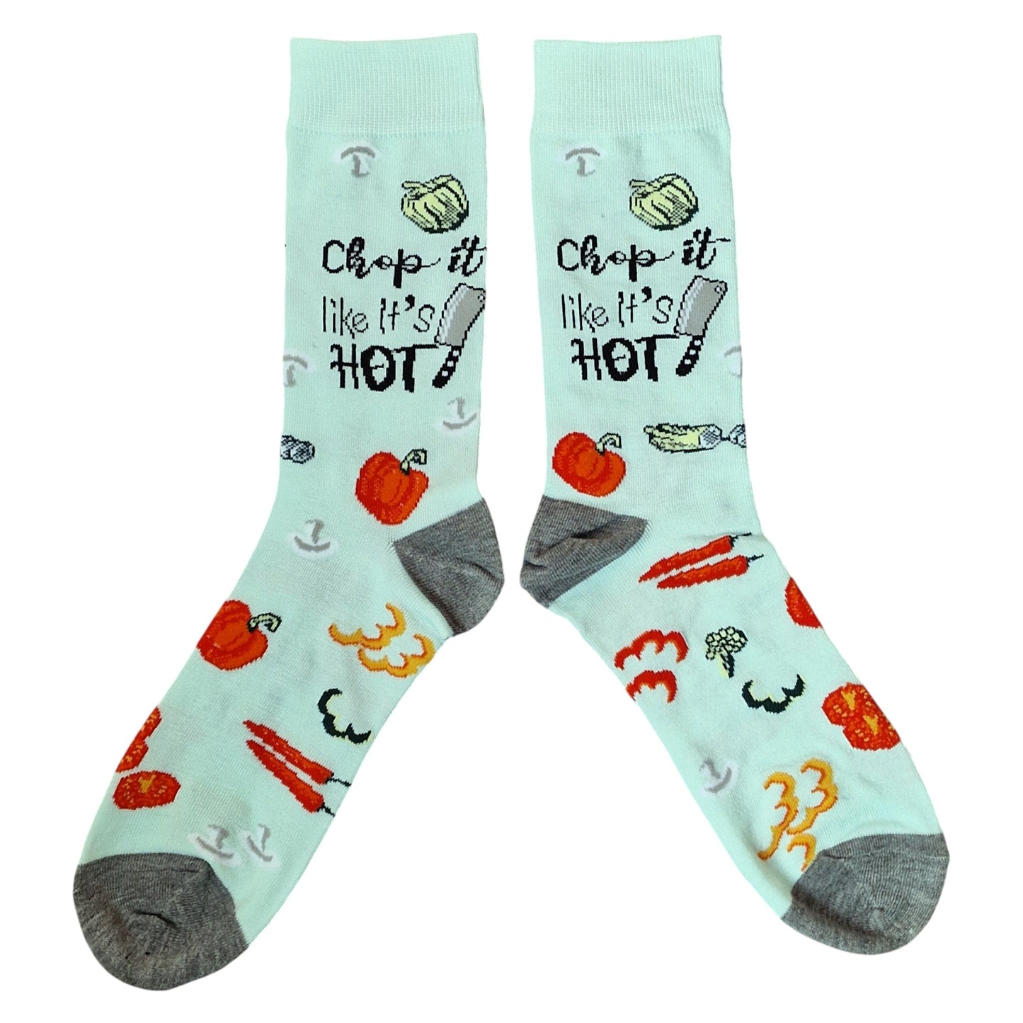 Chop It Like It's Hot Chef Mushroom Pepper Vegetarian Mens Blue Socks & Wax Melts Gift Set
