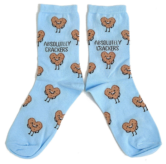 Blue Absoloutely Crackers Biscuits Baking Ladies Socks