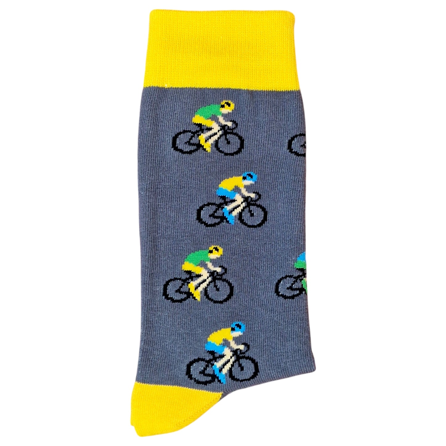 Peloton Of Racing Cyclists Velodrome Time Trial Riders Mens Grey Socks