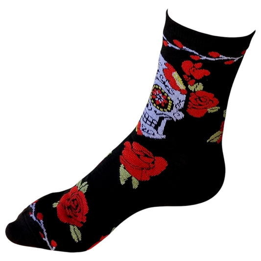 Dia De Los Muertos Day Of The Dead Sugar Skulls Tattoo Ladies Socks