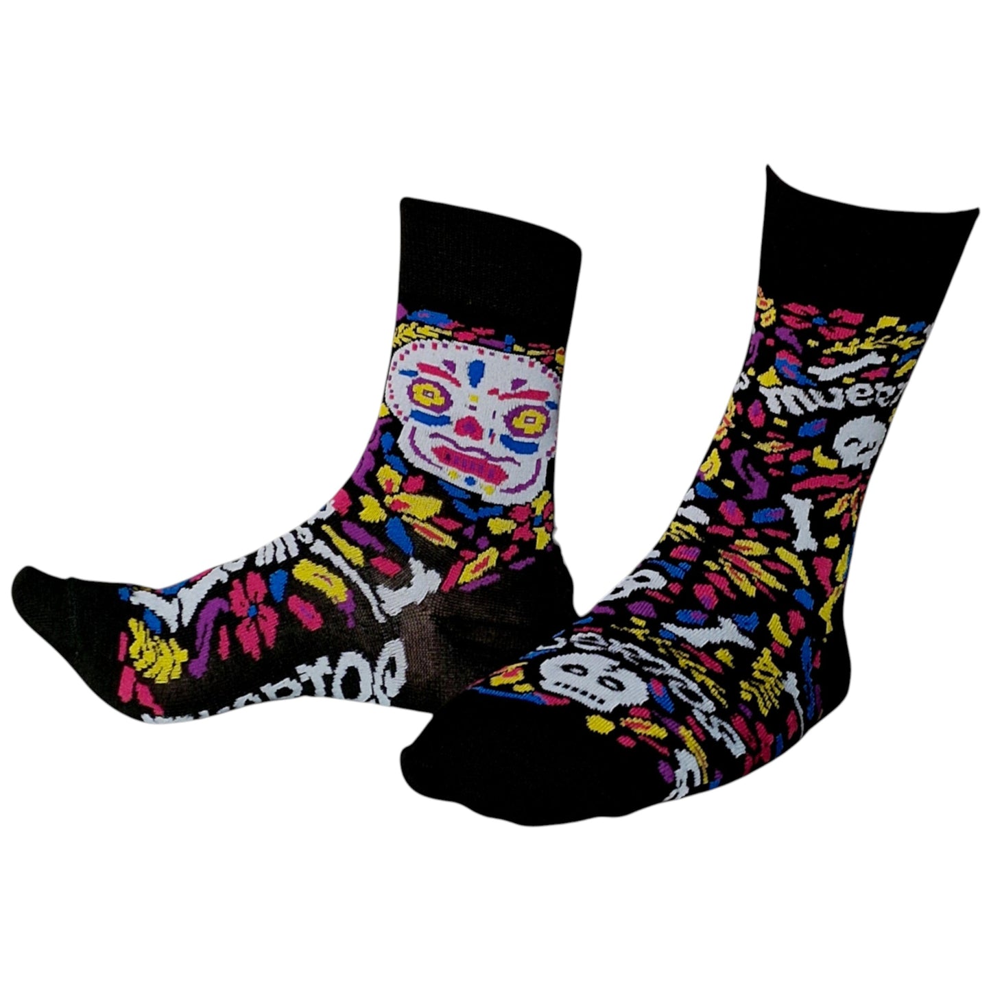 Mexican Day Of Dead Skeleton Dia De Los Muertos Ladies Black Socks & Wax Melts Gift Set