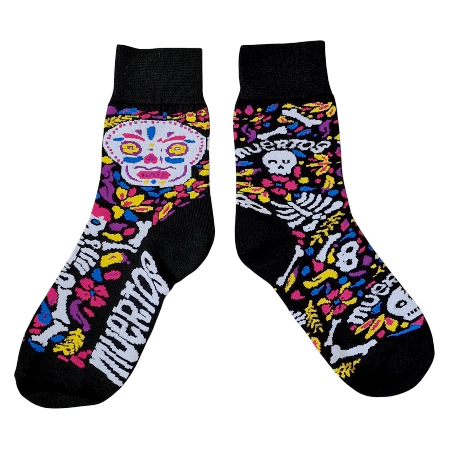 Mexican Day Of Dead Skeleton Dia De Los Muertos Ladies Black Socks & Wax Melts Gift Set