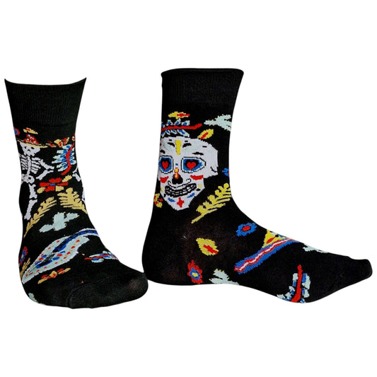 Mariachi Band Day Of The Dead Dia De Los Muertos Ladies Black Sock Shack Socks