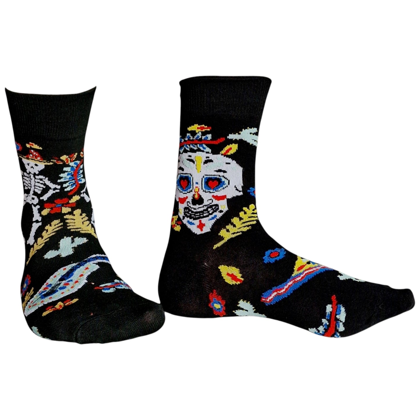 Mariachi Band Day Of The Dead Dia De Los Muertos Ladies Black Socks & Wax Melts Gift Set