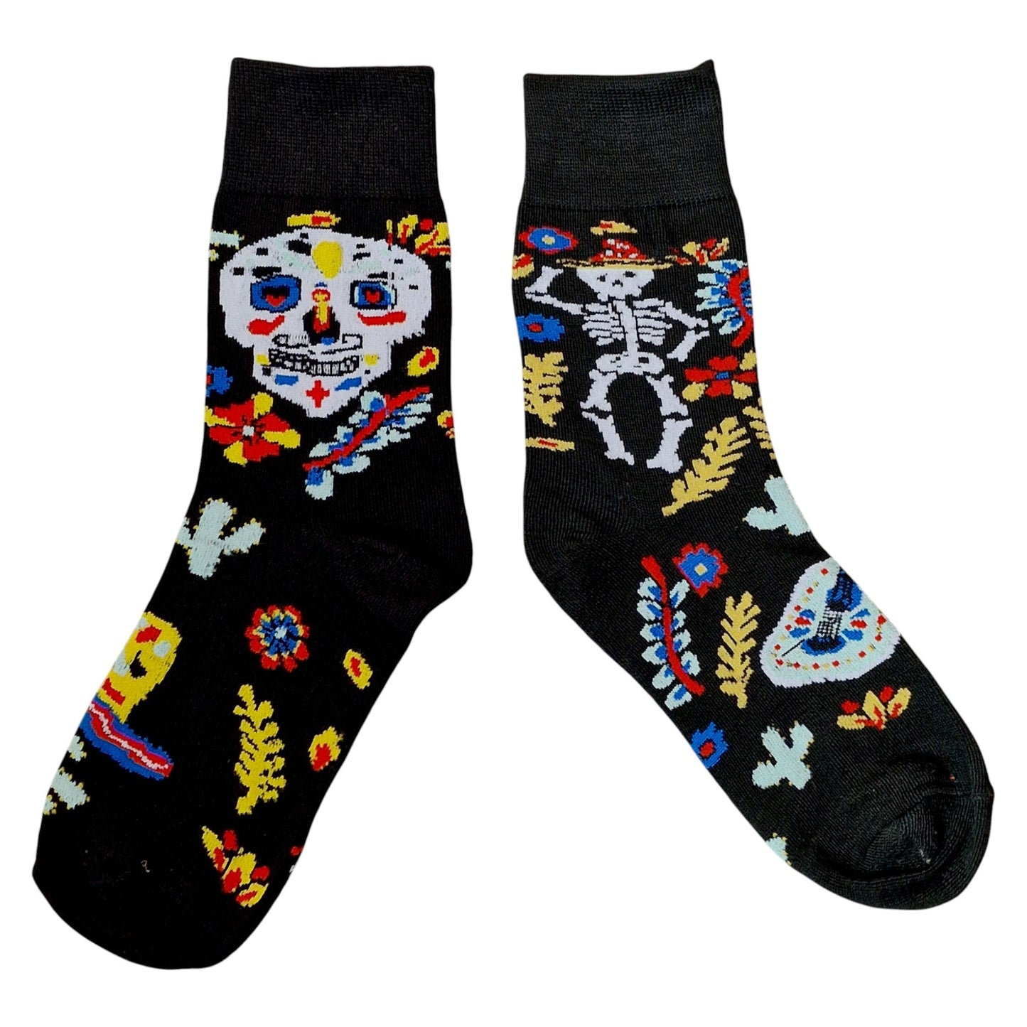 Mariachi Band Day Of The Dead Dia De Los Muertos Ladies Black Socks & Wax Melts Gift Set