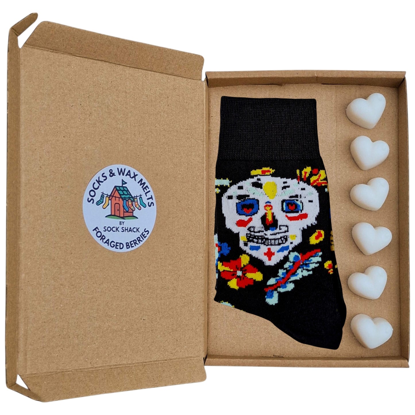 Mariachi Band Day Of The Dead Dia De Los Muertos Ladies Black Socks & Wax Melts Gift Set