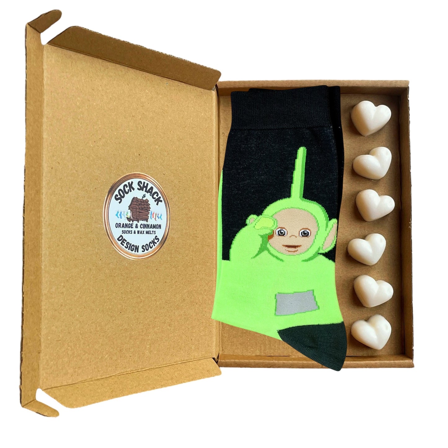 Teletubbies Dipsy's Dance Green Black Men's Socks & Wax Melts Gift Set