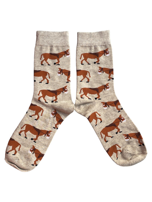 Socken mit Aufschrift „Working Donkeys Mules“ für Damen