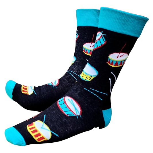 Military Marching Band Drums Musicians Drummers Mens Black Socks