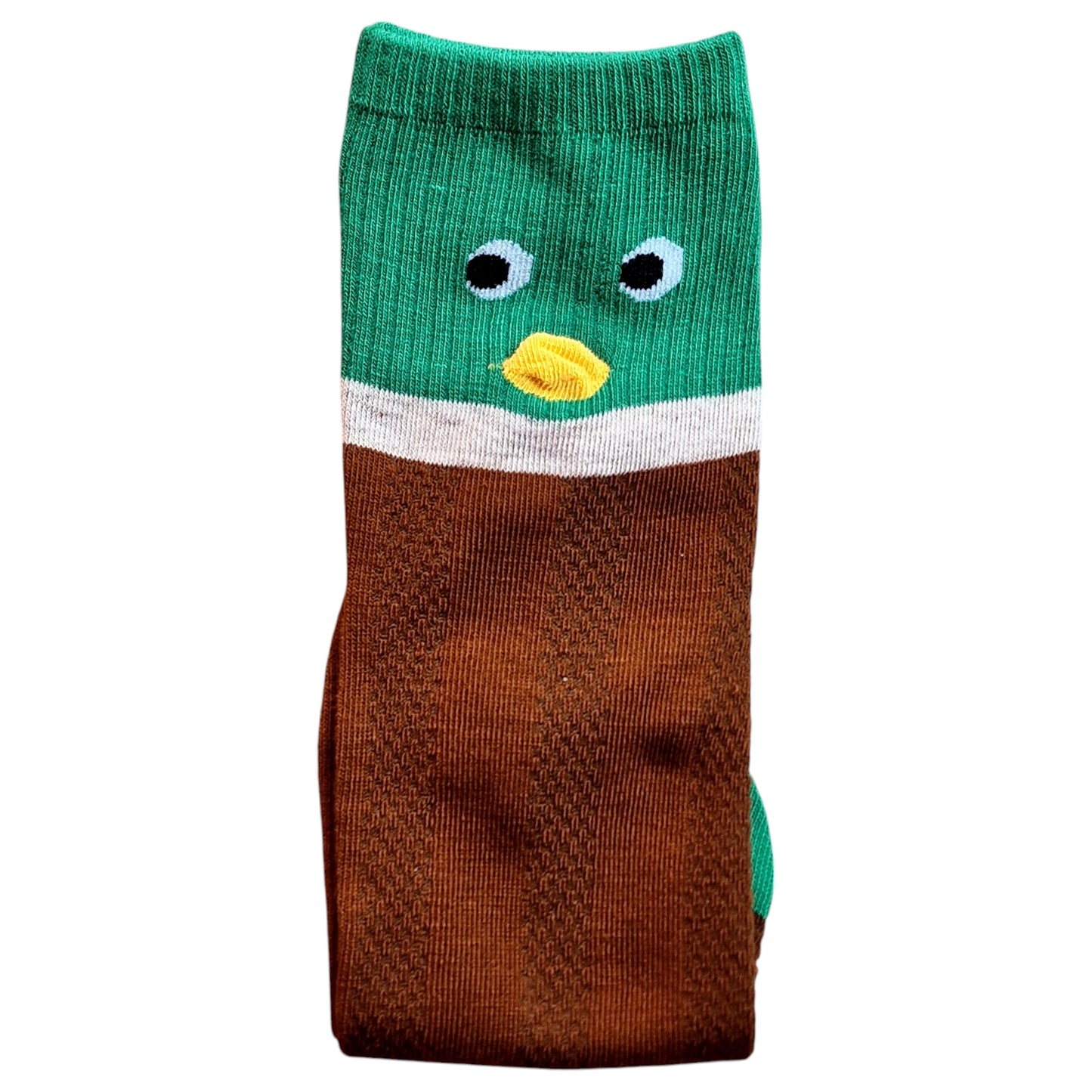 Curious Mallard Duck Face With 3D Beak Ribbed Soft Ladies Ankle Socks