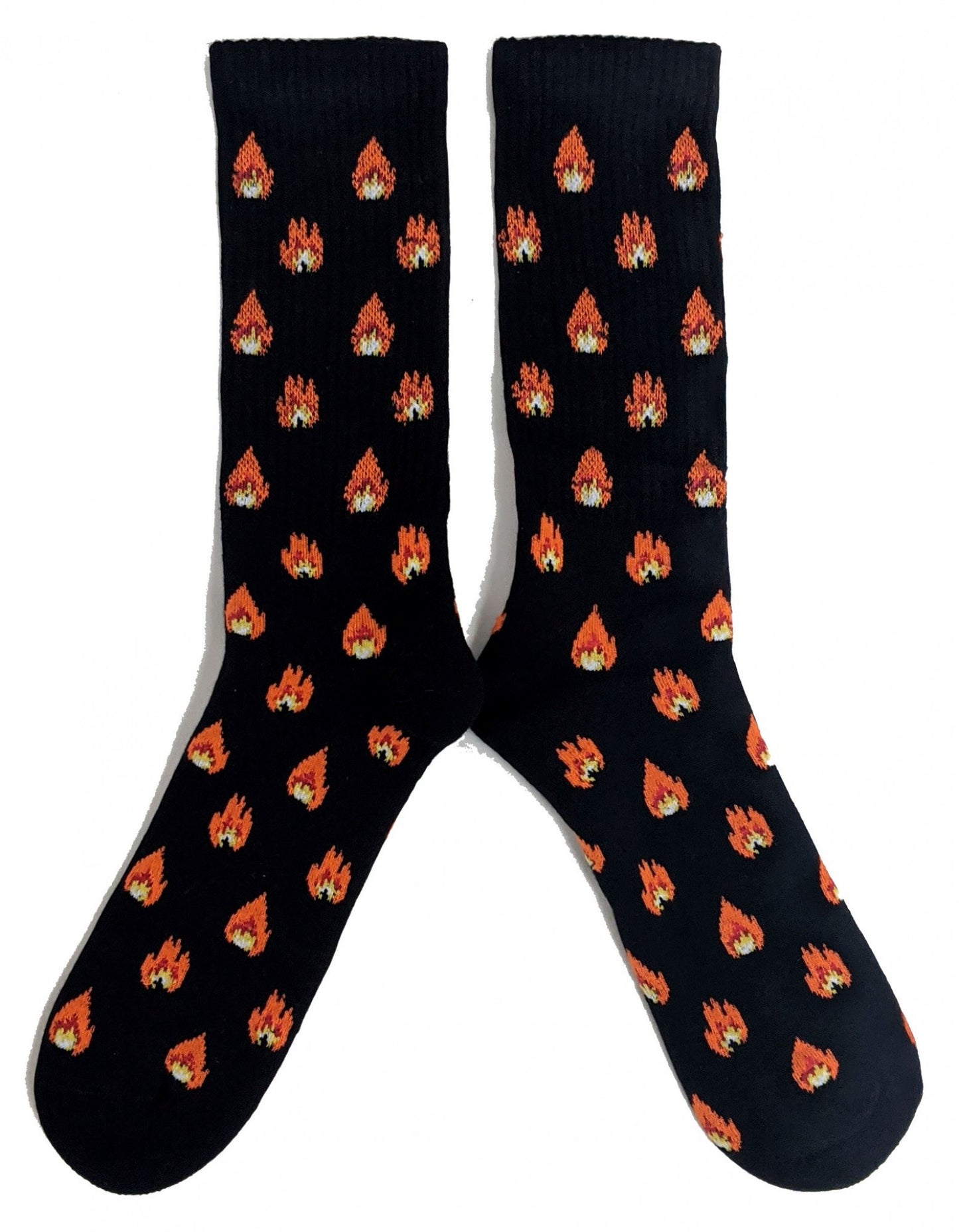 Cosy Fire Flames Black Tube Mens Socks