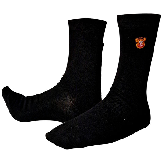 Fozzie Bear Embroidered Face Muppet Show Mens Sock Shack Black Socks