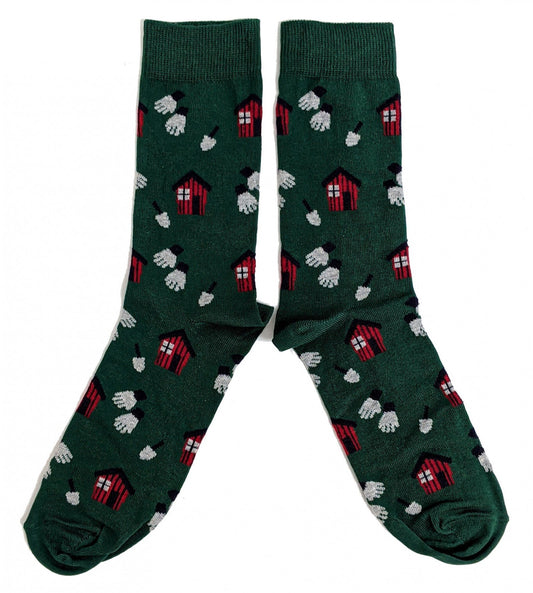 Grüne Socken für Herren mit Gärtnerschuppen-Gartenarbeit