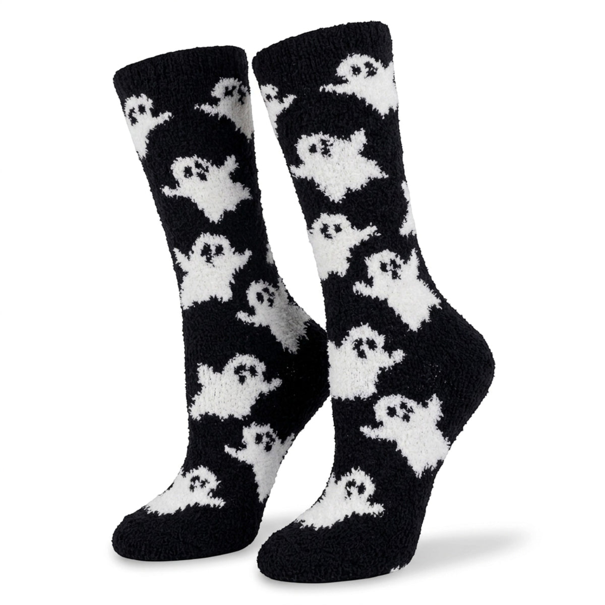 Spooky Ghost Paranormal Mens Black & White Warm Winter Cosy Bed Socks