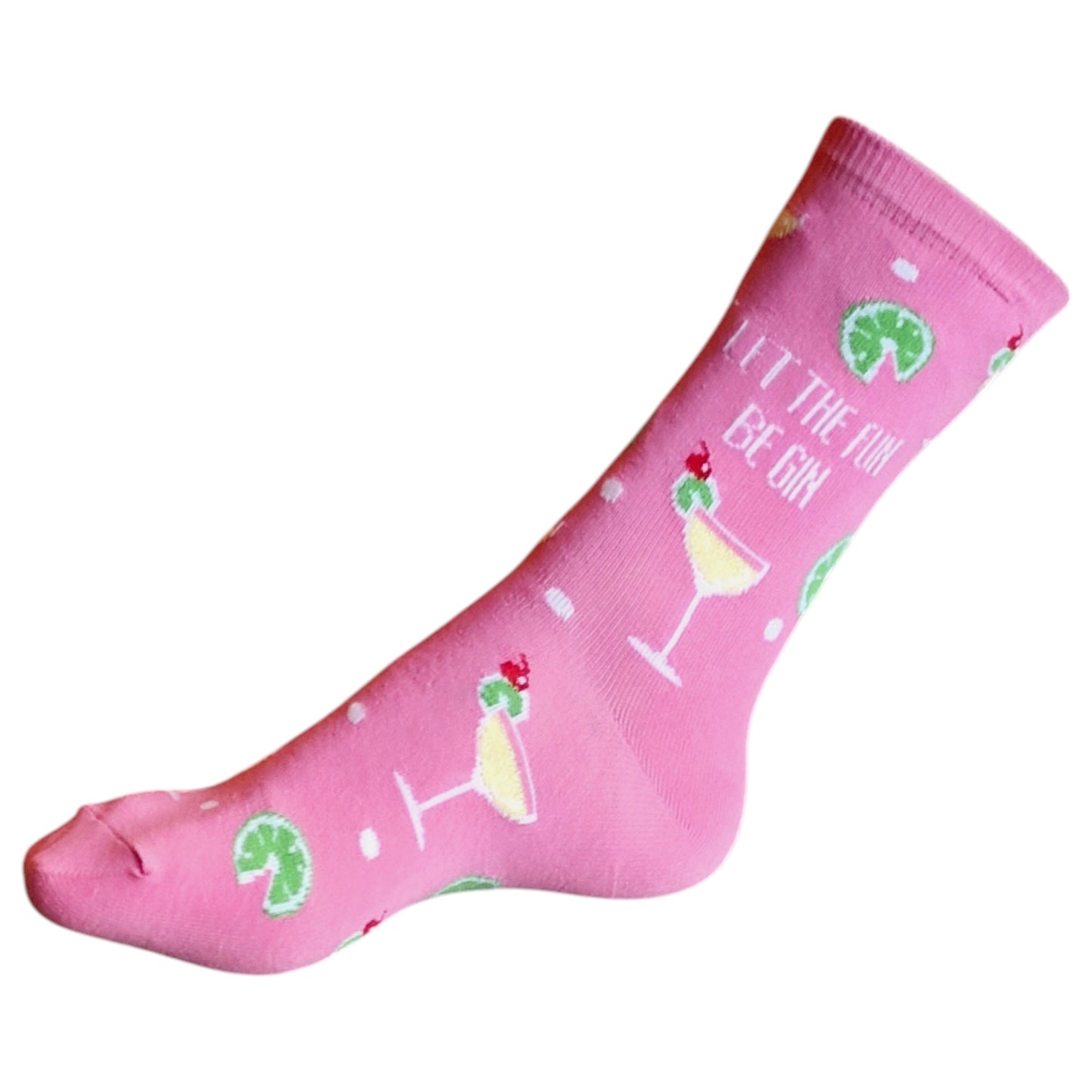 Let The Fun Be Gin Ladies Pink Cocktail Socks & Wax Melts Gift Set