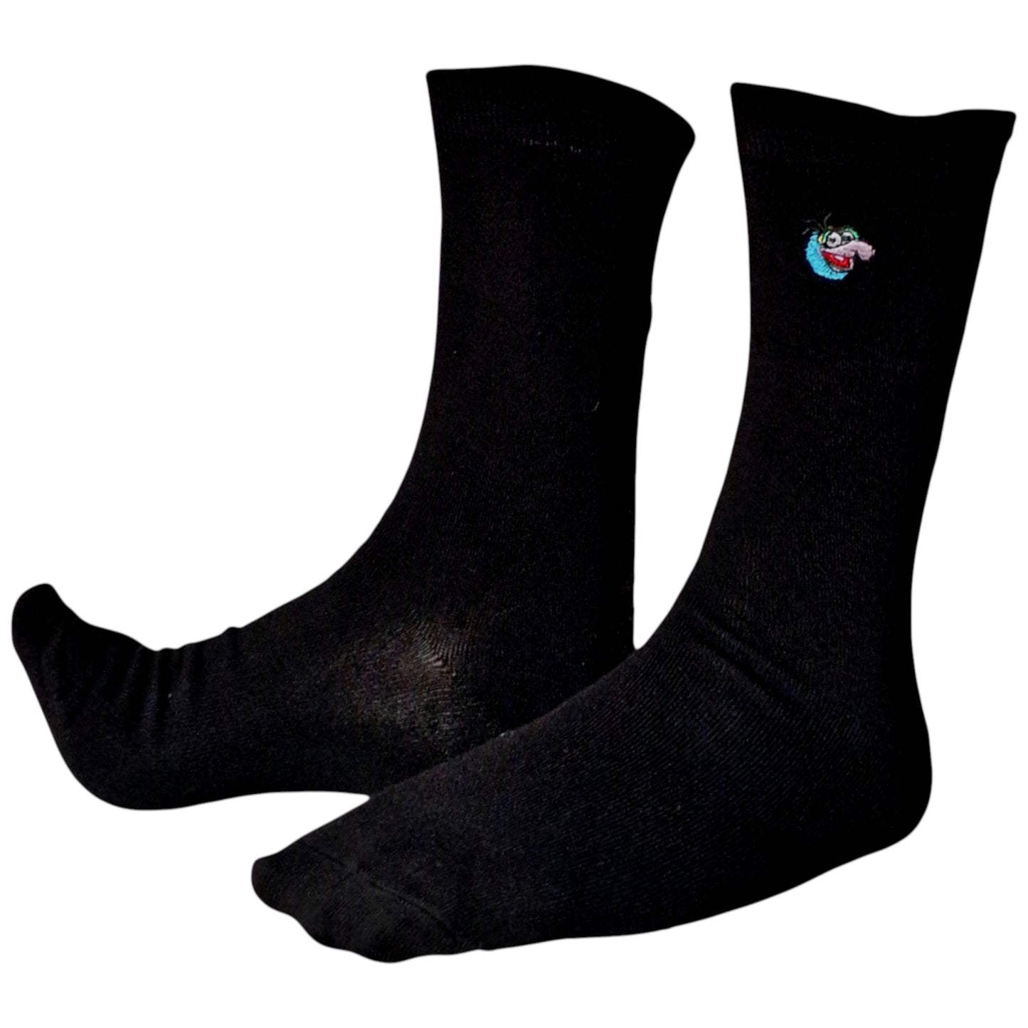 Gonzo The Great Embroidered Face Muppet Show Mens Sock Shack Black Socks