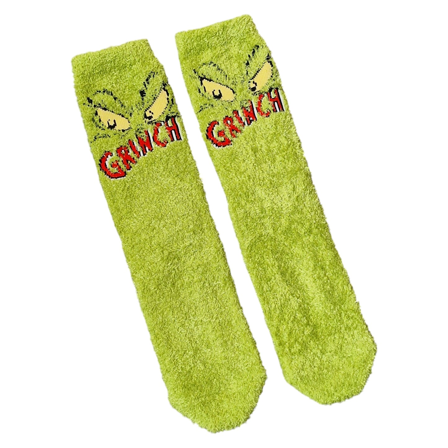 The Grinch Pair Of Peeping Eyes Bright Green Cosy Soft Ladies Sock Shack Socks