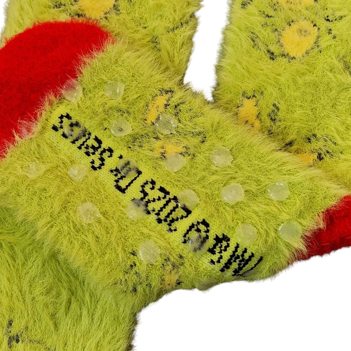 The Grinch Faces All Over Bright Green Fluffy Ladies Sock Shack Gripper Socks