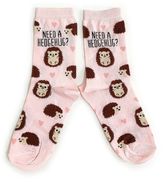 Need A Hedgehug? Pink Hedgehog Ladies Socks