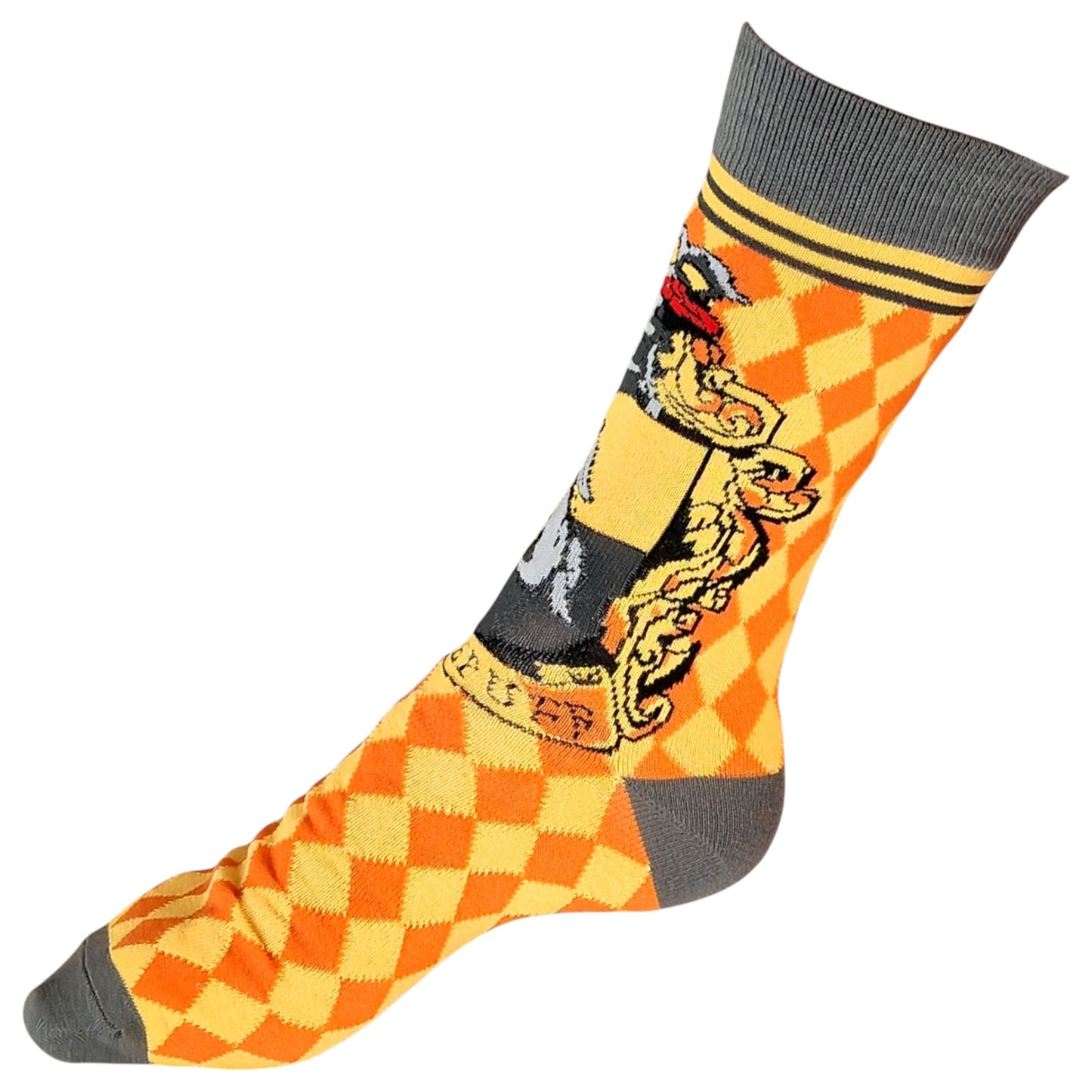 Harry Potter Hufflepuff Loyalty: Canary & Black Badger Crest Ladies Socks