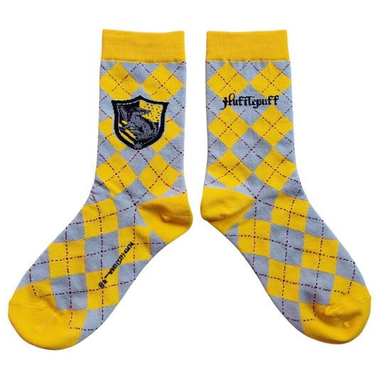 Hufflepuff Badger School House Argyle Pattern Soft Ladies Socks