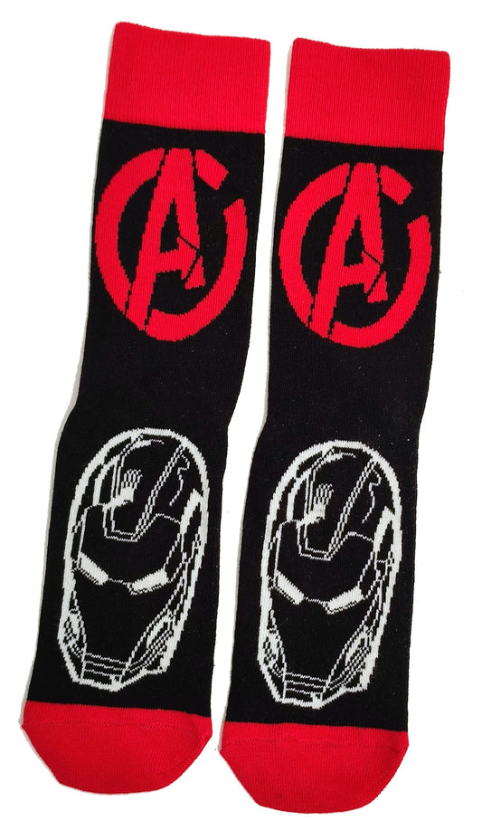Iron Man Black Red Mask Line Drawing Mens Socks