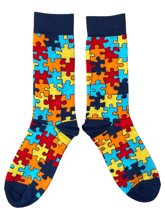 Jigsaw Puzzle Enthusiast Prismatic Mens Socks