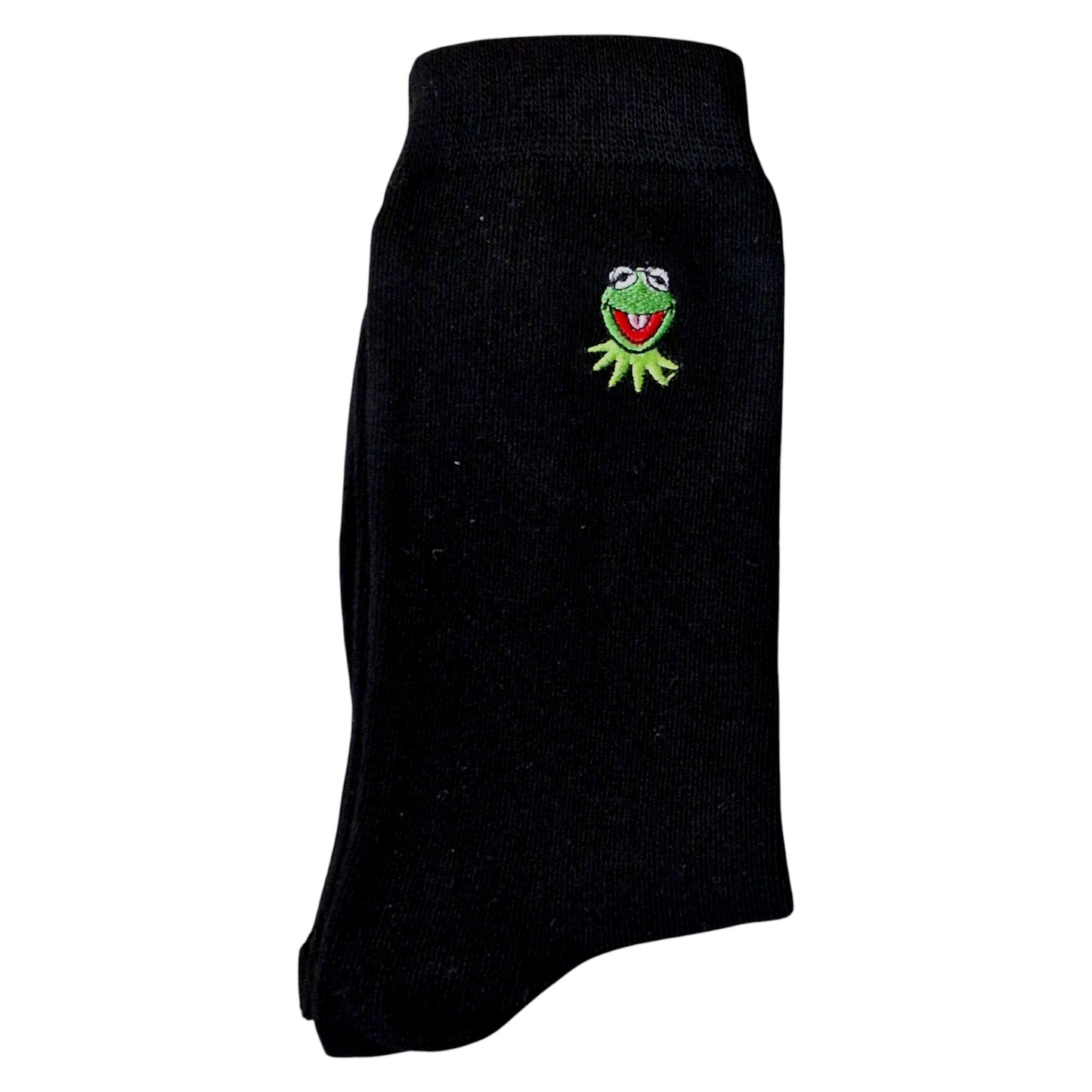 Kermit The Frog Embroidered Face Muppet Show Mens Sock Shack Black Socks