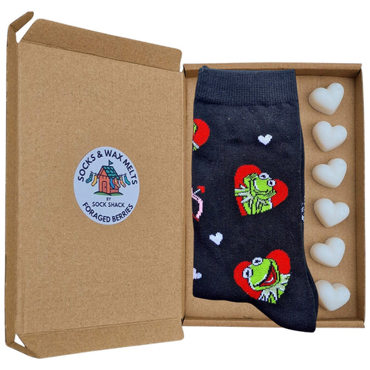 I Love Kermit The Frog Muppet Show Romantic Hearts Mens Socks Wax Melts Gift Set
