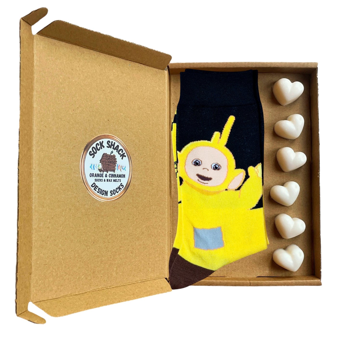 Teletubbies Laa-Laa Yellow Black Men's Socks & Wax Melts Gift Set