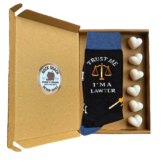 Legal Eagle Solicitor Scales Gavel Men's Socks & Wax Melts Gift Set