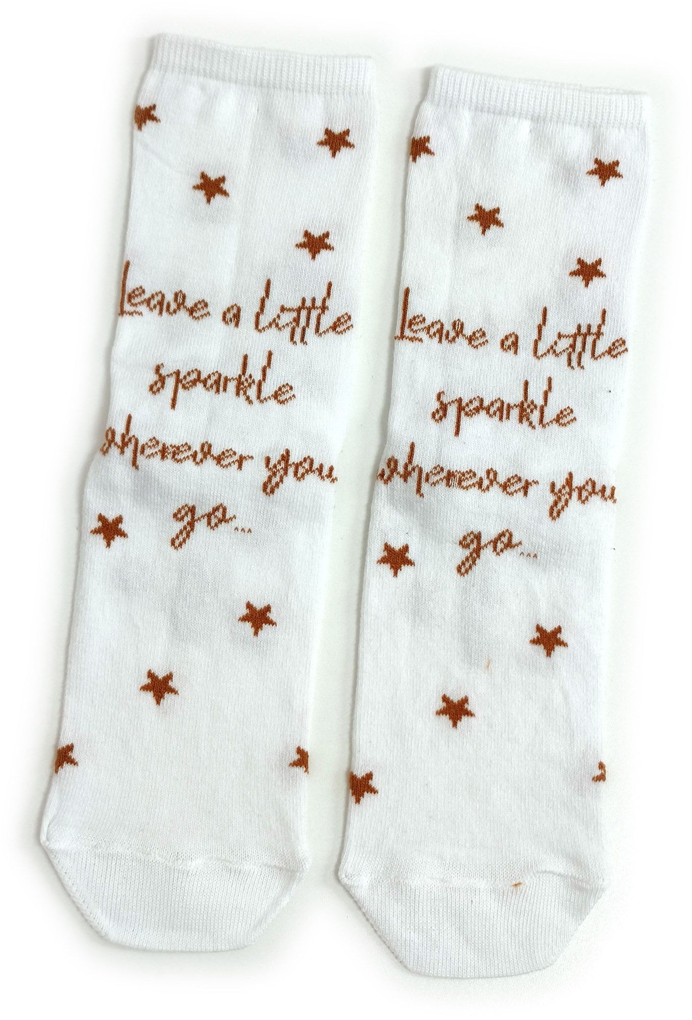 White Stars Leave a Little Sparkle Ladies Socks