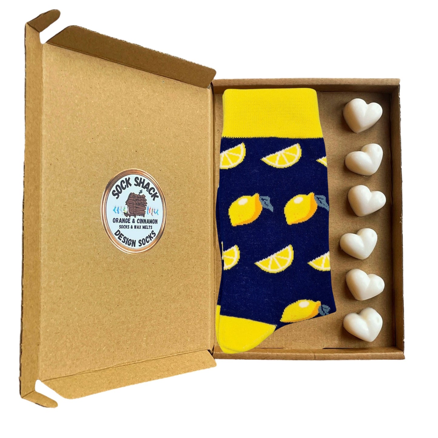 Bitter Lemon Wedges Zesty Fruit Bold Ladies Socks & Wax Melts Gift Set