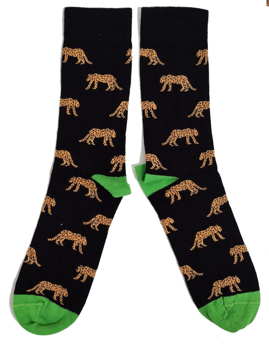 Leap Of Leopards Black Mens Socks