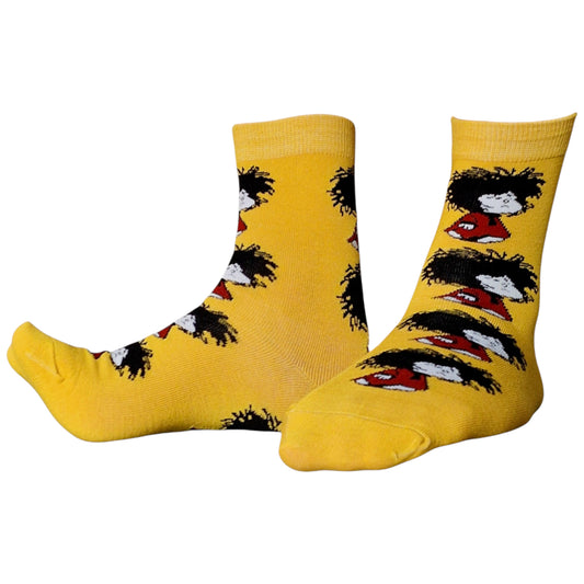 Mafalda My Messy Hair Has Freedom Of Expression Ladies Yellow Sock Shack Socks