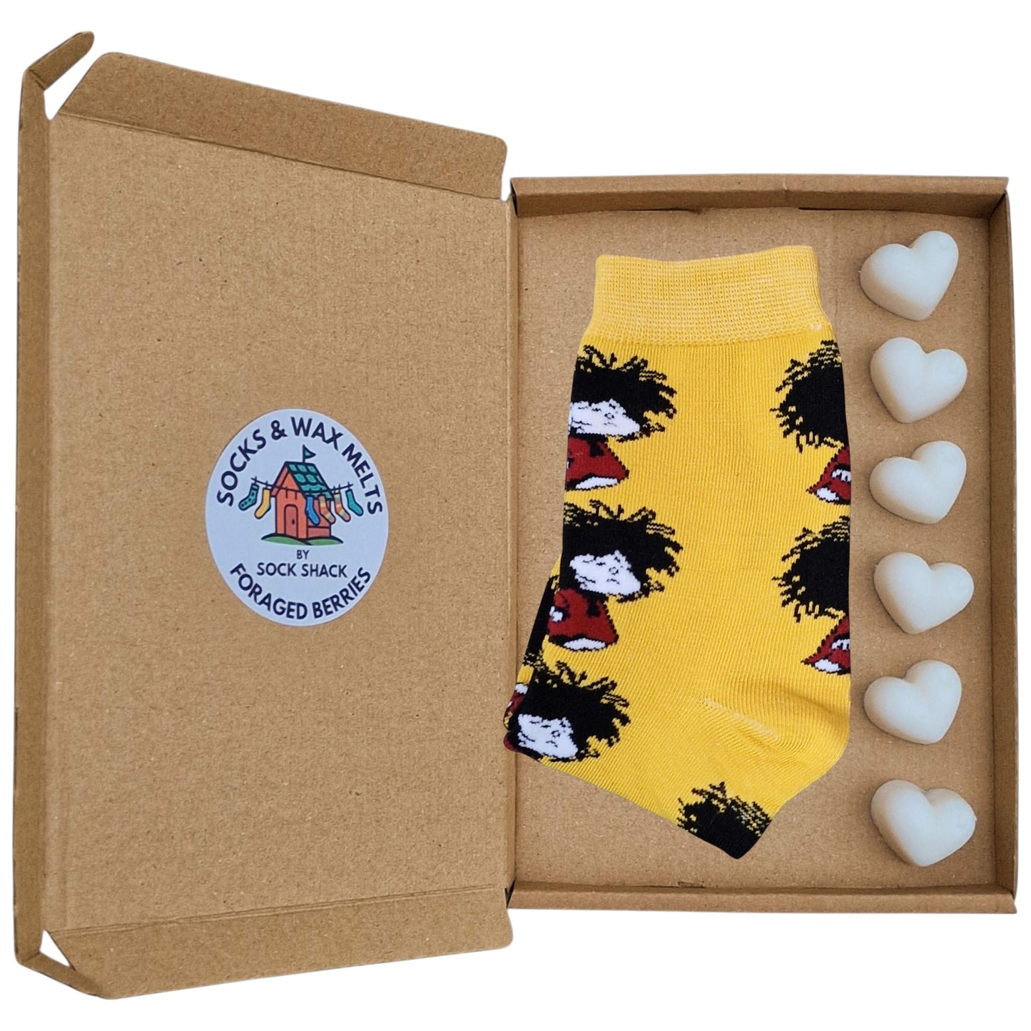 Mafalda My Messy Hair Has Freedom Of Expression Ladies Yellow Socks & Wax Melts Gift Set